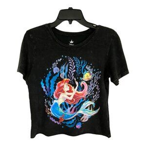 Disney Kids Shirt Adult Size Large Little Mermaid Ariel Black Short Sleeve NEW